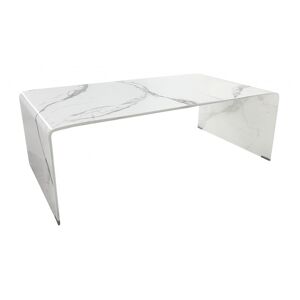 gdegdesign Table basse en verre imitation marbre blanc - Kingston - Publicité