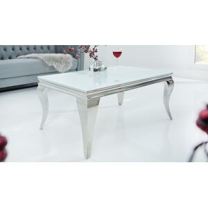 gdegdesign Table basse baroque rectangulaire plateau verre blanc - Zita - Publicité