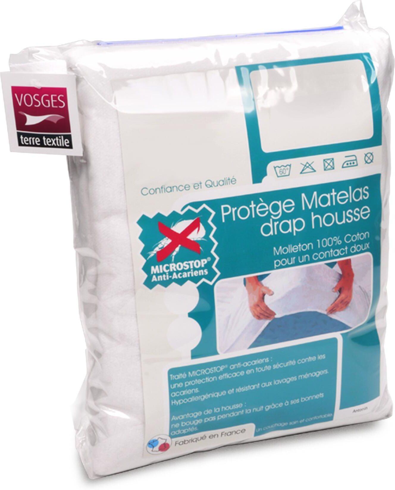 Linnea Protège matelas 140x190 cm ANTONIN Molleton absorbant traité anti-acariens Grand bonnet 40cm Linnea Protège matelas 140x190 cm ANTONIN Molleton absorbant traité anti-acariens Grand bonnet 40cm