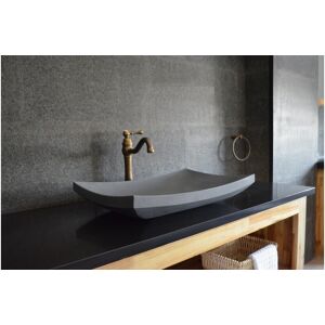 LivingRoc Vasque salle de bain en pierre de basalt Gris BALI MOON - Publicité