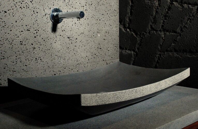 LivingRoc Vasque en pierre noire à poser 60x40 Basalte LOTUS LivingRoc Vasque en pierre noire à poser 60x40 Basalte LOTUS