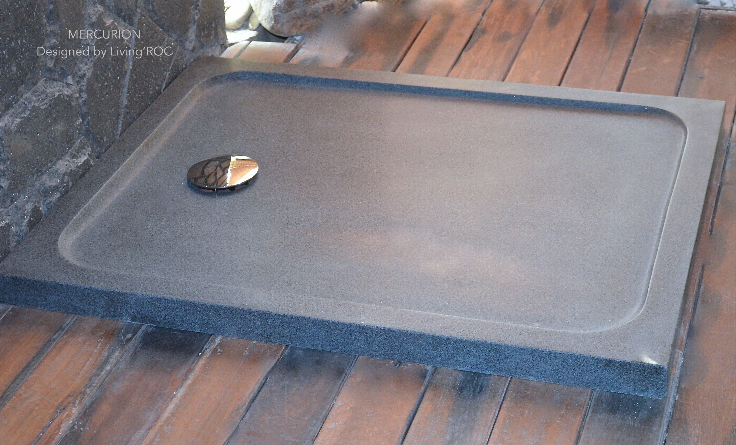 LivingRoc Receveur de douche Bac en pierre 100x80 Granit MERCURION LivingRoc Receveur de douche Bac en pierre 100x80 Granit MERCURION