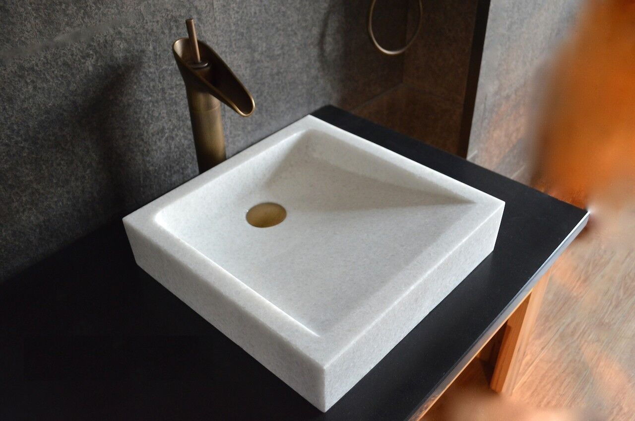 LivingRoc Vasque en pierre blanche marbre salle de bain à poser KIAMA WHITE LivingRoc Vasque en pierre blanche marbre salle de bain à poser KIAMA WHITE