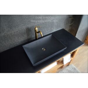 LivingRoc Vasque en pierre 60x40 granit noir vA©ritable DUNE SHADOW