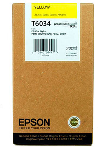 EPSON C13T603400 Encre Jaune EPSON 220ml EPSON C13T603400 Encre Jaune EPSON 220ml