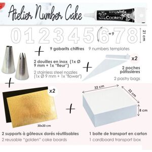 Coffret atelier number cake + Stylo de glacage noir Scrapcooking