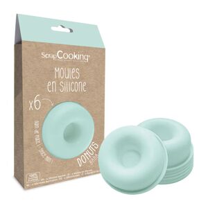 6 moules silicone donuts Scrapcooking [Gris metallise]