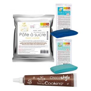 Kit pate a sucre naissance garcon + 1 Stylo chocolat Scrapcooking