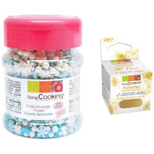 Decors sucres La Reine des Neiges + paillettes dorees Scrapcooking