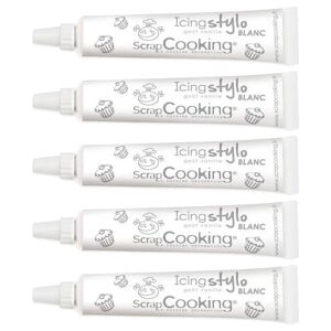 5 stylos de glacage blanc gout vanille Scrapcooking