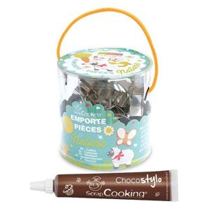 16 emporte-pieces Nature + 1 Stylo chocolat Scrapcooking