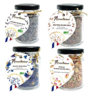 4 fleurs sechees comestibles pour patisserie - Lavande, rose, bleuet, bruyere Scrapcooking