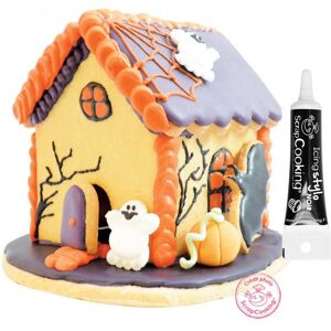 Kit decoupoirs en inox Horror house + Stylo de glacage noir Scrapcooking