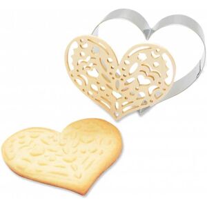 Kit pour biscuit en relief Coeur + 2 Stylos au chocolat blanc et lilas Scrapcooking