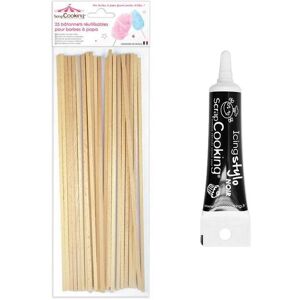 25 batonnets pour Barbe a papa + Stylo de glacage noir Scrapcooking