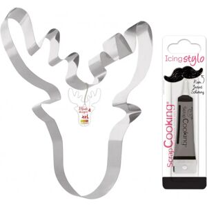 Moule-decoupoir Renne + Stylo de glacage noir Scrapcooking