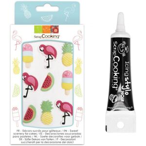 Decors sucres Summer + Stylo de glacage noir Scrapcooking