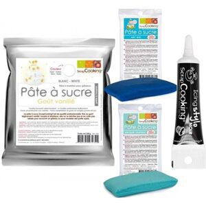 Kit pate a sucre naissance garcon + Stylo de glacage noir Scrapcooking