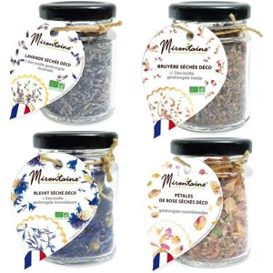 4 fleurs sechees comestibles pour patisserie - Lavande, rose, bleuet, bruyere Scrapcooking