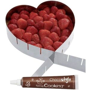 Cadre a patisserie extensible coeur + Stylo chocolat Youdoit