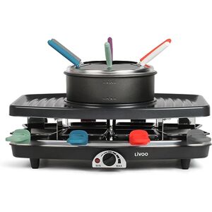 Set a raclette, gril et fondue 8 personnes 1100 W Livoo [Noir]