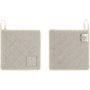 Paire de maniques de cuisine en coton recycle beige Witloft []