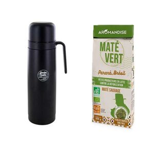 Thermos avec bec verseur precision 1L + The vert mate sauvage du Bresil - 350 g Aromandise