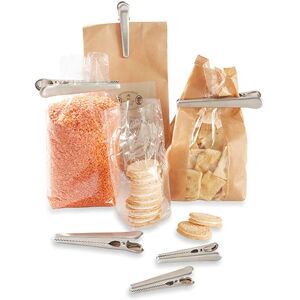 Set 6 pinces a sachet en inox 8 et 11,5 cm Mathon [Gris]