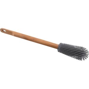 Brosse de nettoyage en hetre et silicone pour bouteilles Point Virgule [Gris]