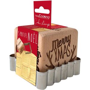 5 tampons pour biscuits et decoupoir - Merry Xmas Scrapcooking