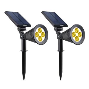 Lot de 2 spots solaires projecteurs 2x spiky warm 100LM Lumi jardin [Noir]