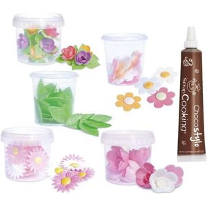 Coffret decors azyme feuilles et fleurs + 1 Stylo chocolat Scrapcooking