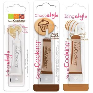 3 stylos alimentaires - chocolat, caramel & blanc Scrapcooking