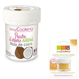 Arôme alimentaire naturel en poudre noix de coco + paillettes dorees Scrapcooking