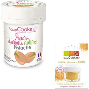 Arôme alimentaire naturel en poudre pistache + paillettes dorees Scrapcooking