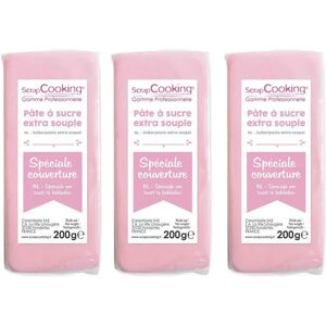 Pate a sucre de couverture rose 600 g Scrapcooking