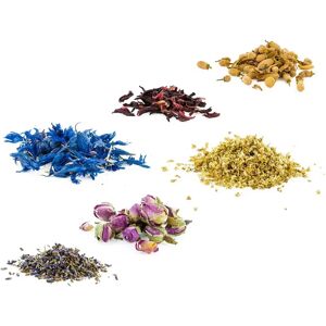 Kit 6 fleurs comestibles - Rose, Hibiscus, Lavande, Oranger, Bleuet, Sureau Aromandise