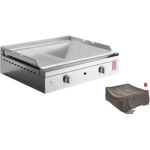 Plancha Chef 55 lisse rainuree + housse Pla.net [Gris]