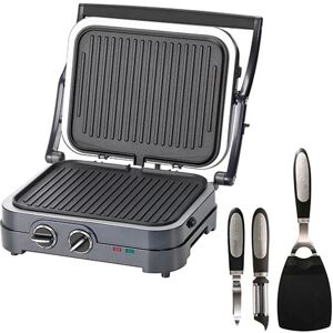 Grill electrique 2-en-1 Griddler GR47BE avec 2 eplucheurs et 1 spatule offerts Cuisinart [Multicolore]