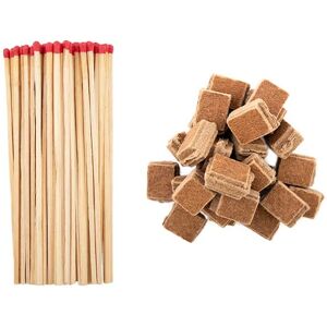 Set de 40 allumettes geantes et sachet de 72 allume-feux Barbecook [Noir]