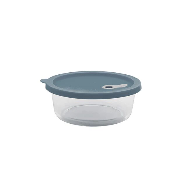 Boite ronde en verre avec couvercle en silicone bleu 880 ml Point Virgule []