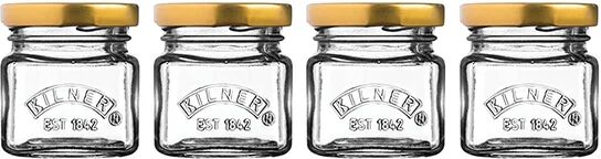 Set de 4 petits pots de conservation en verre 55 ml Kilner [Gris métallisé]