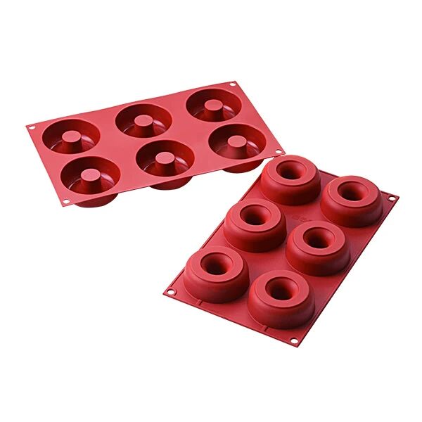 Moule 6 donuts silicone Platinium Silikomart [Rouge]