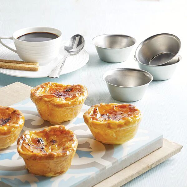 4 moules originaux à Pastéis de Nata - flans portugais Artame [Gris]