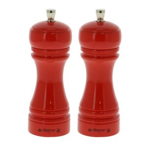 Set moulins a poivre et a sel JAVA rouge 14 cm De Buyer [Gris]