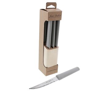 Set de 6 couteaux a steak line Eco-responsable gris Jean Dubost [Blanc]