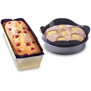 Lot de 2 protections moules a cake et ronds NoStik [Gris]