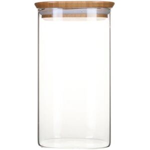 Pot en verre carre couvercle en bambou 1,4L Pebbly []