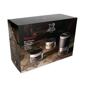 Coffret moulin a poivre Maestro a reservoirs interchangeables et 3 poivres Peugeot [Gris]