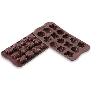 1 Moule 15 chocolats Printemps en silicone Silikomart [Marron]